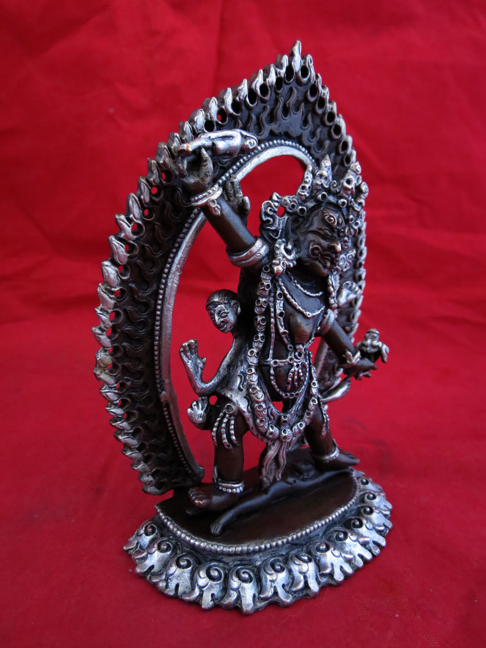 Tibetan Buddhism Wrathful Deity Ekajati Samantabhadri Silver Oxide Copper Sculpture Statue Figure Nepal free