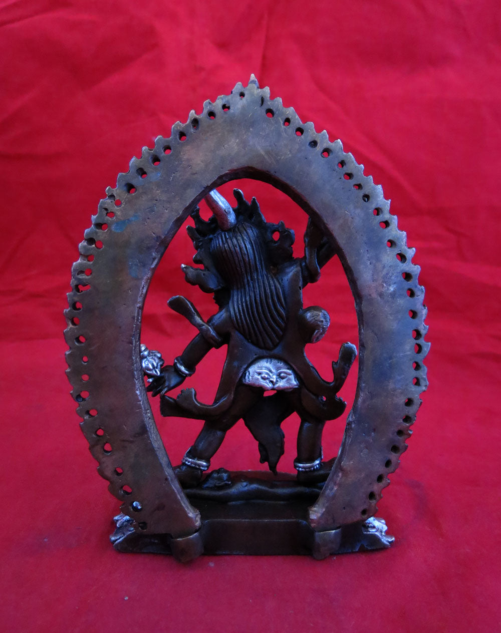 Tibetan Buddhism Wrathful Deity Ekajati Samantabhadri Silver Oxide Copper Sculpture Statue Figure Nepal free