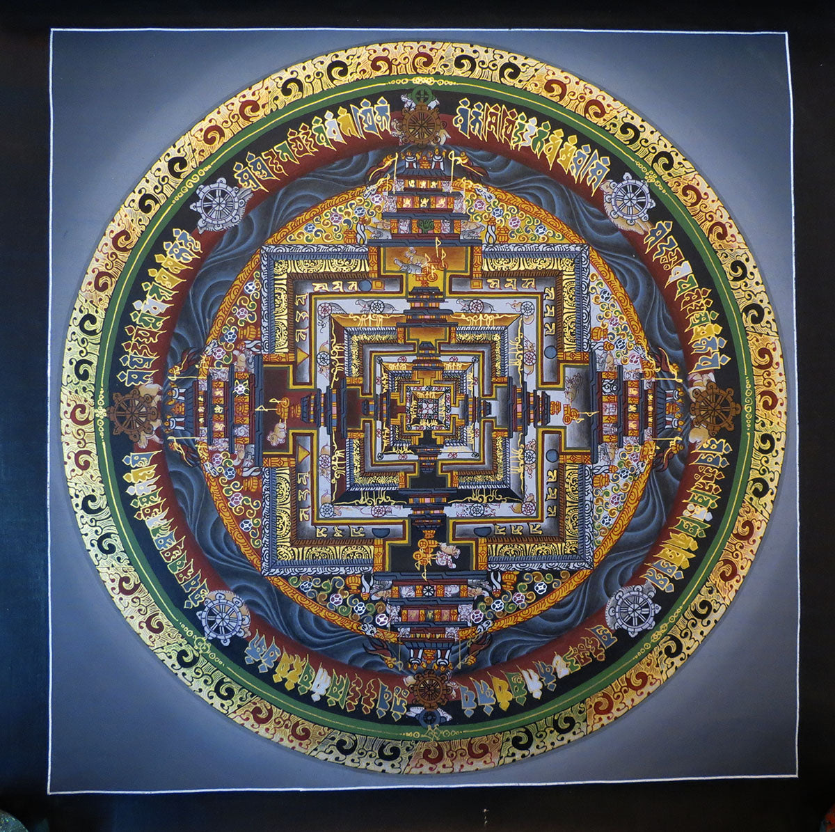 Tibetan Buddhism Ritual Kalachakra Mandala Kalachakra Tantra Hand Painting 26 cm Thangka Art free