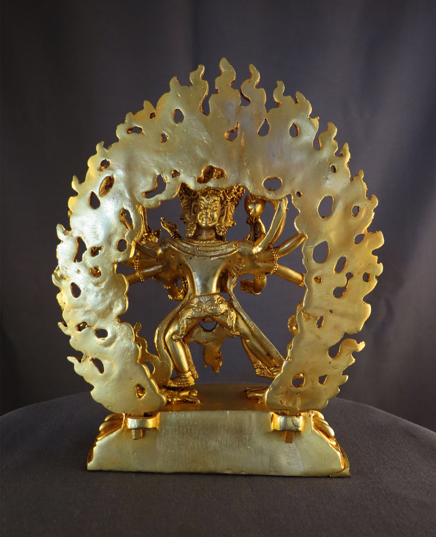 Tibetan Buddhism Lord Chakrasamvara with Consort Gold Plated Copper Statue Sculpture Nepal free