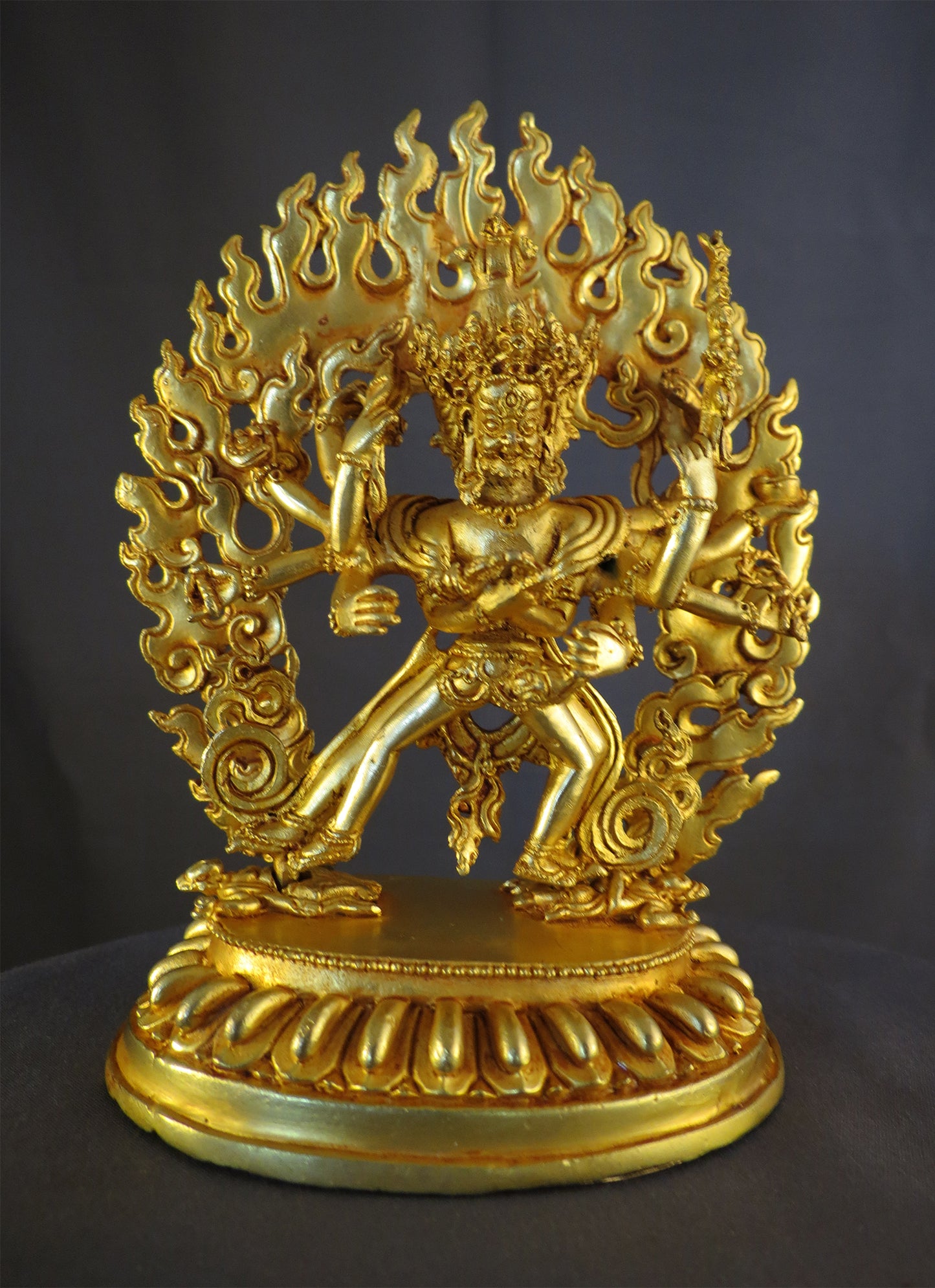 Tibetan Buddhism Lord Chakrasamvara with Consort Gold Plated Copper Statue Sculpture Nepal free
