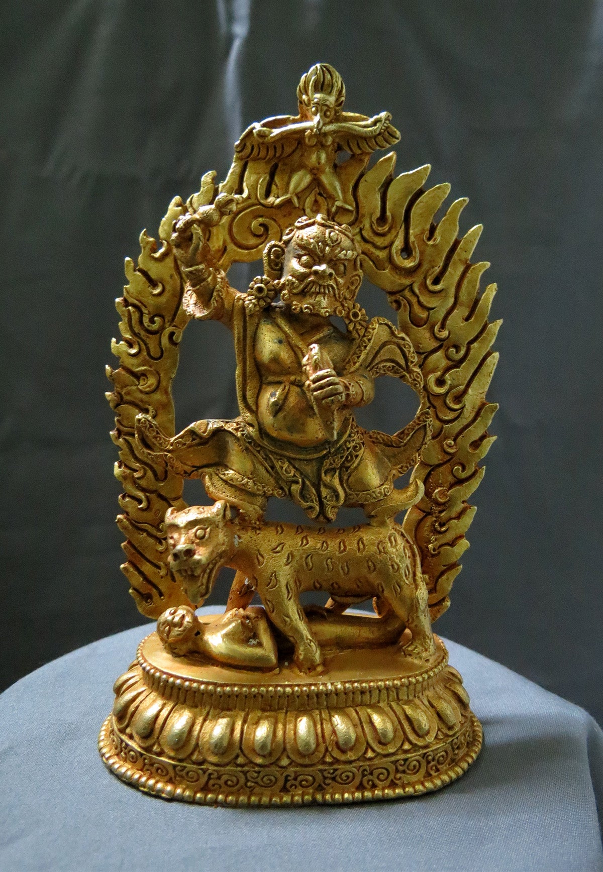 Tibetan Emanation of Rinpoche Dorje Drolo Copper Gold Plated Statue Sculpture FigureNepal free