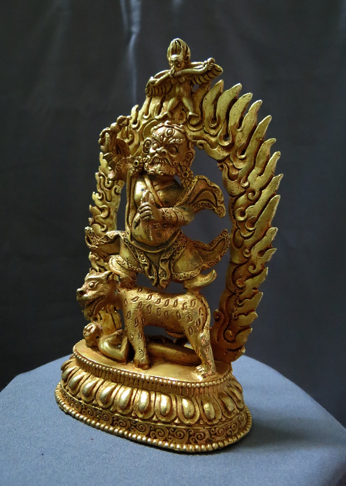 Tibetan Emanation of Rinpoche Dorje Drolo Copper Gold Plated Statue Sculpture FigureNepal free