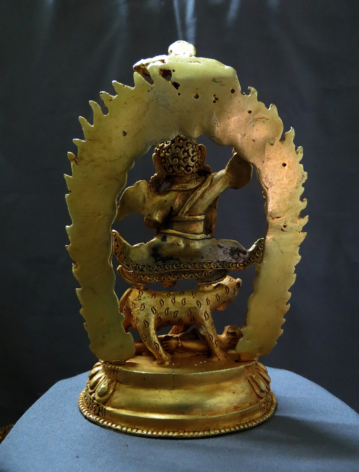 Tibetan Emanation of Rinpoche Dorje Drolo Copper Gold Plated Statue Sculpture FigureNepal free