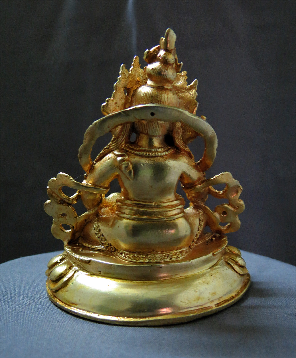 Tibetan Buddhism God of Wealth Jambhala Zambhala  Gold Copper Statue Sculpture Figure Nepal free