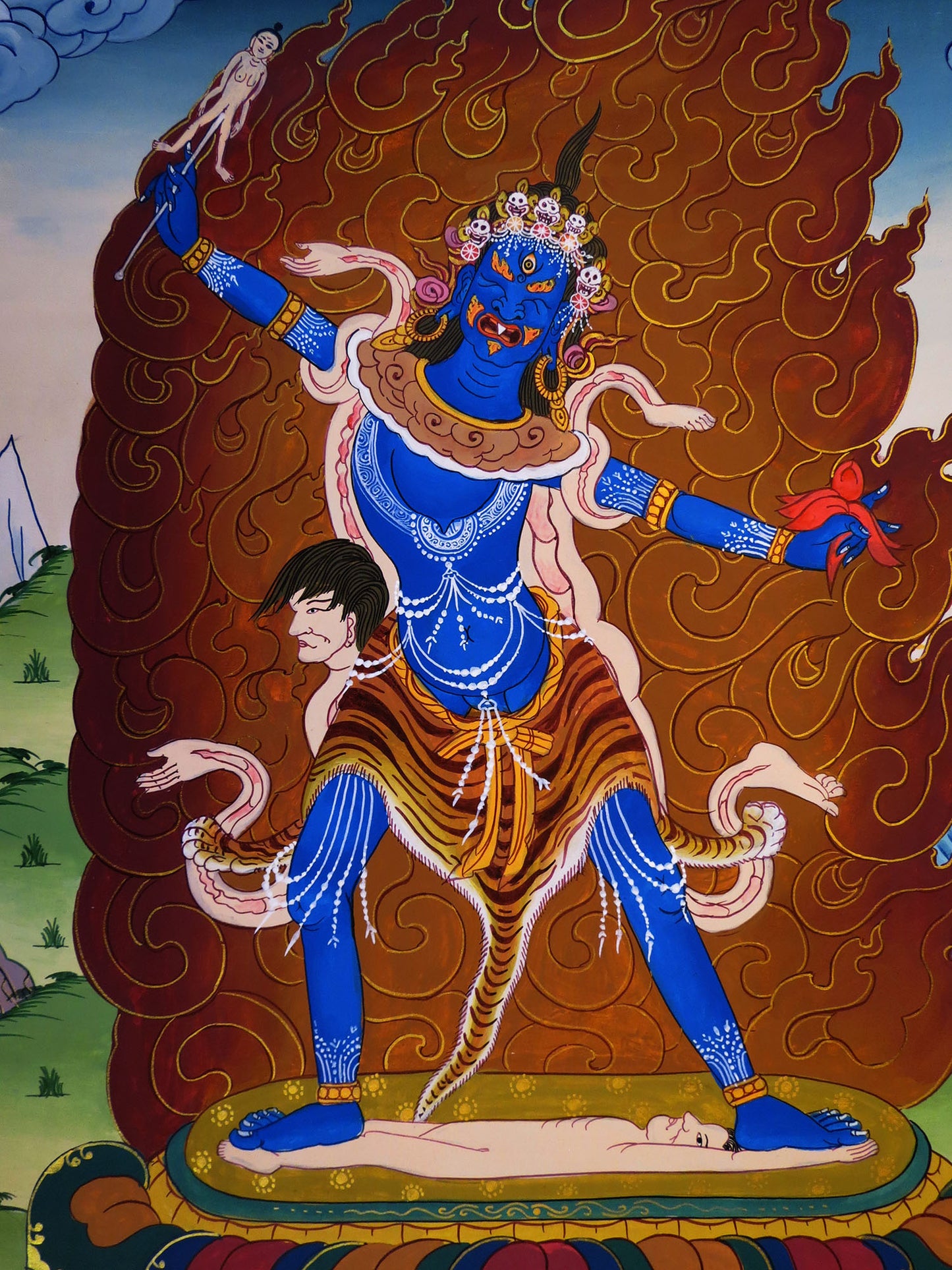 Tibetan Buddhism Wrathful Protecter Deity Lord Ekajati Ekajata Hand Painting Thangka Art Figure Nepal free