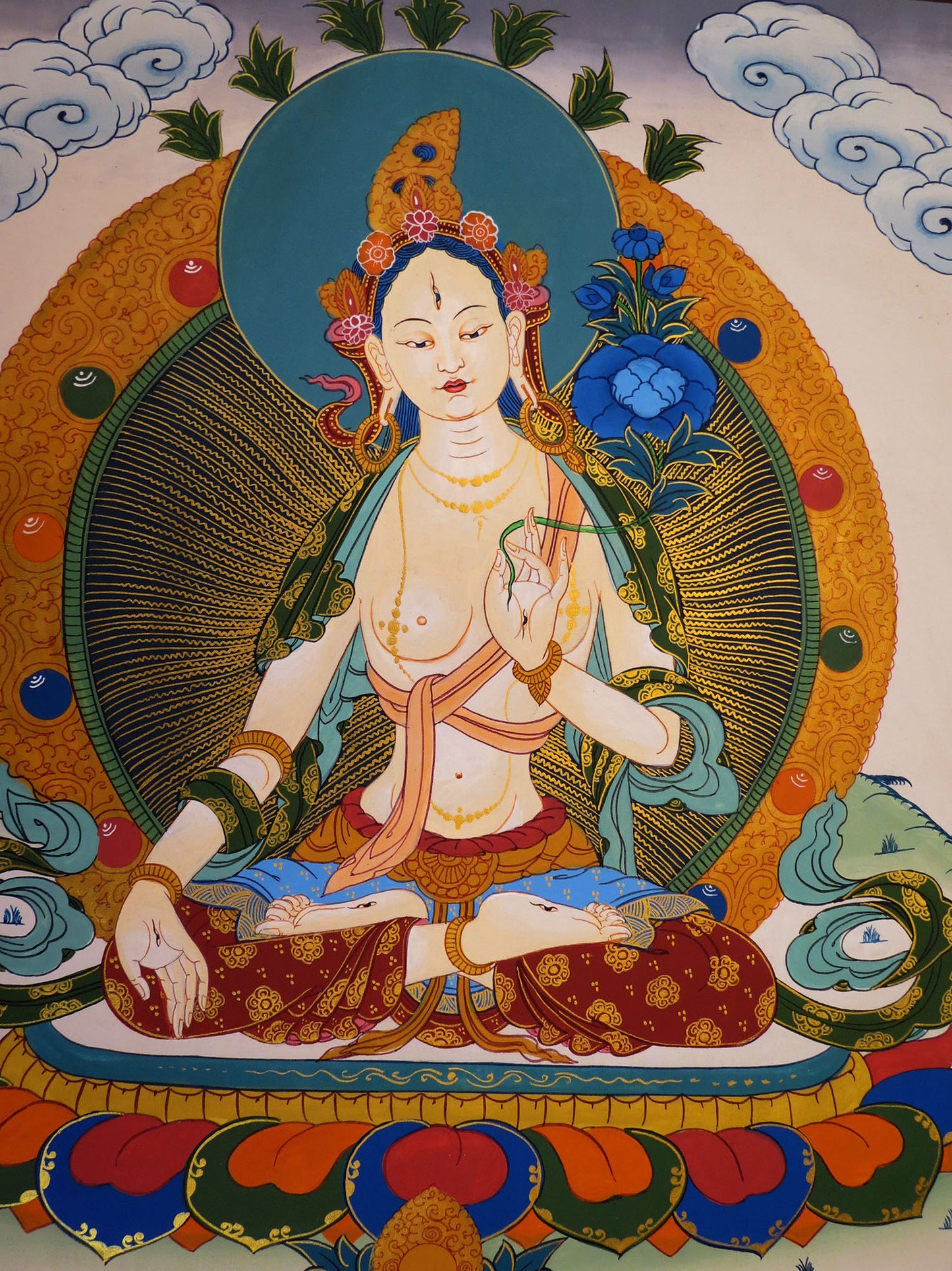 Tibetan Buddhism Goddess White Tara Rupa Dolma Hand Painting Thangka Art Nepal free