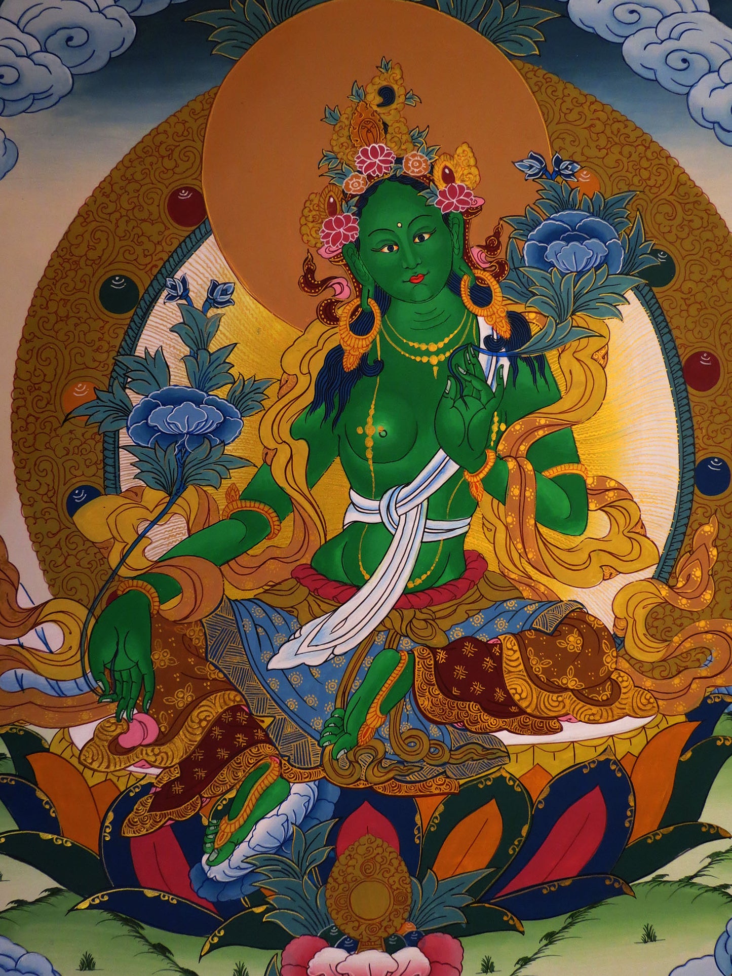 Tibetan Buddhism Goddess Green Tara Rupa Dolma Lama Hand Painting Thangka Art Nepal free