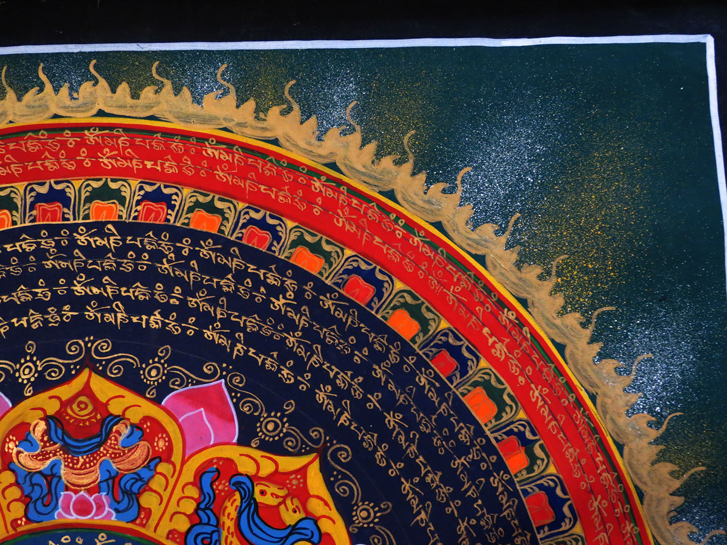 Tibetan Buddhism Om Mani Padme Hum Mantra Mandala 8 Auspicious Lucky Sign Lama Handwritten Painting Thangka Art Nepal free