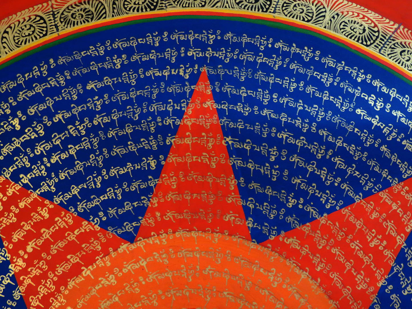 Tibetan Buddhism Om Mani Padme Hum Mantra Mandala Star Lama Handwritten Painting Thangka Art Nepal free