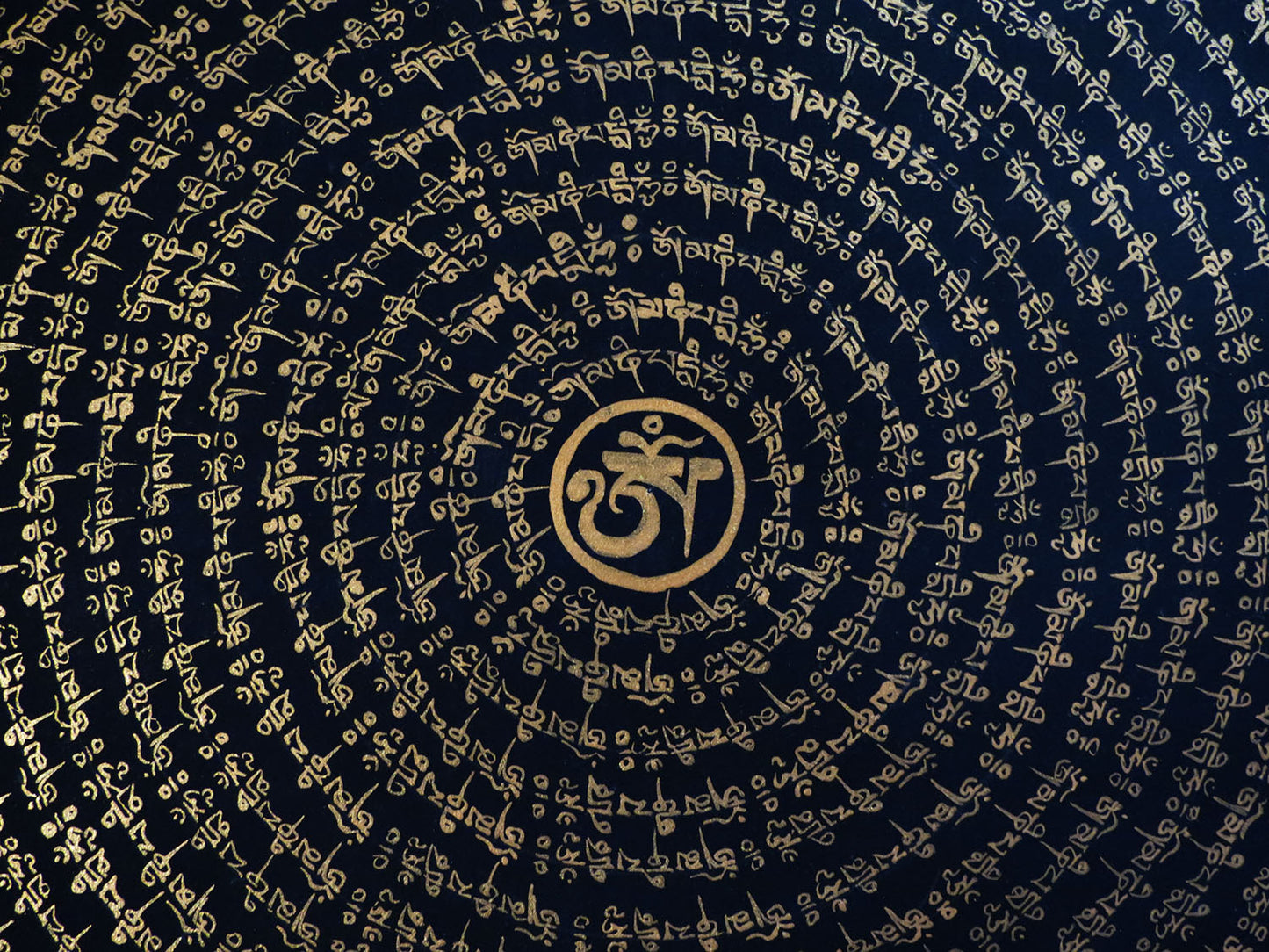 Tibetan Buddhism Om Mani Padme Hum Mantra Mandala Lama Handwritten Painting Thangka Art Nepal free black