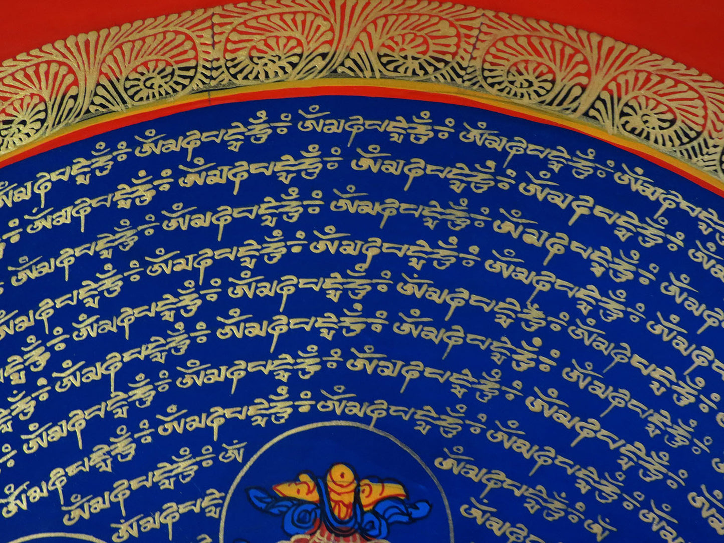 Tibetan Buddhism Om Mani Padme Hum Mantra Mandala Ritual 8 Auspicious Lucky Sign Lama Handwritten Painting Thangka Nepal free
