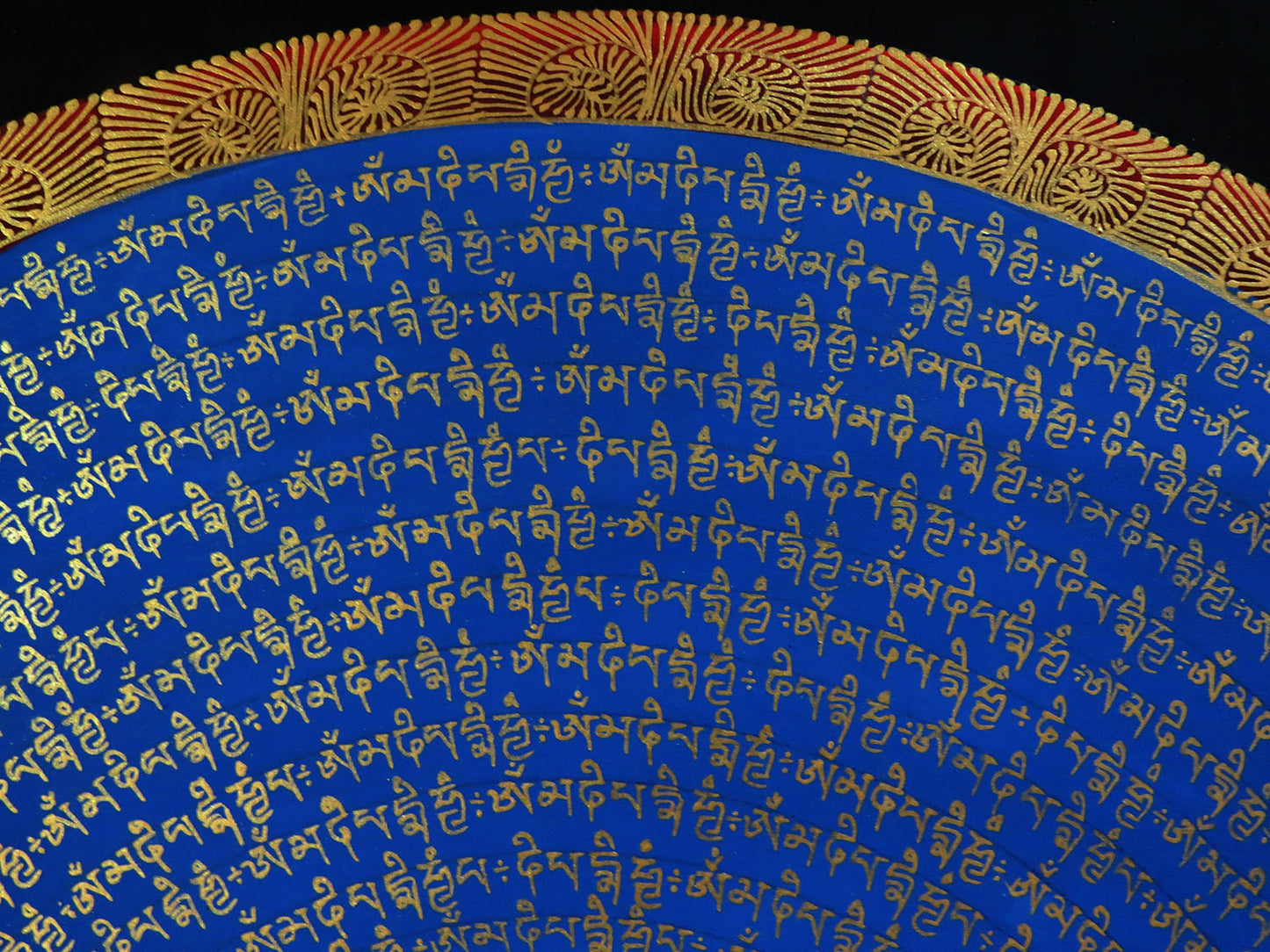 Tibetan Buddhism Ritual Om Mani Padme Hum Mantra Mandala Handwritten Painting Thangka Art Nepal free