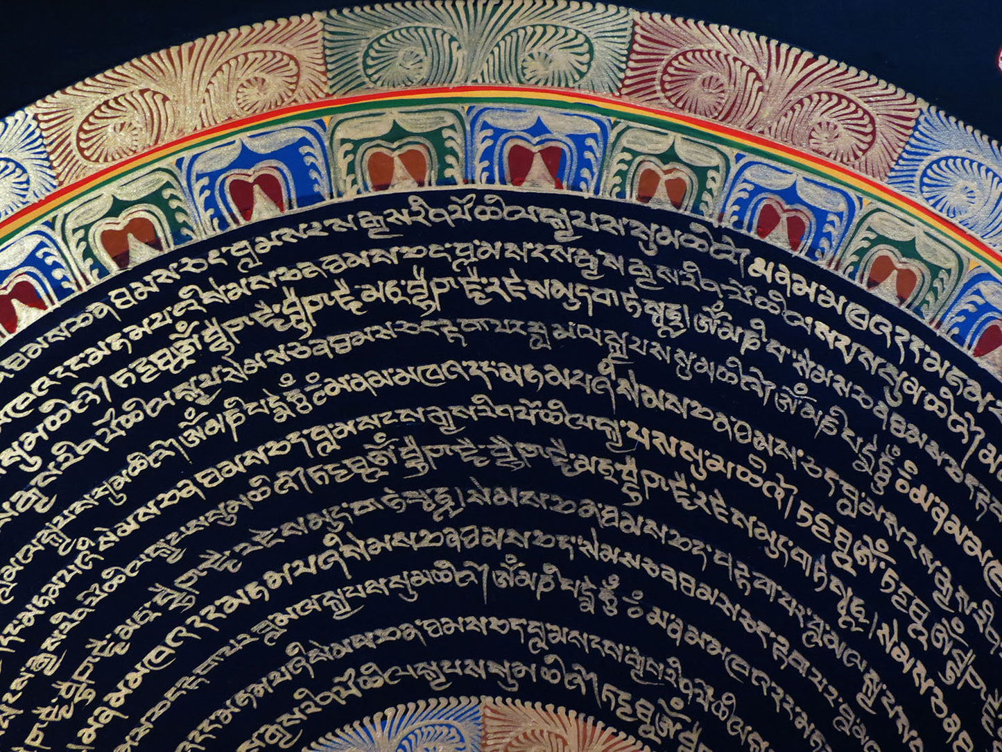 8 Auspicious Sign Tibetan Thangka Painting: Om Mani Padme Hum Mantra Mandala Art Nepal free