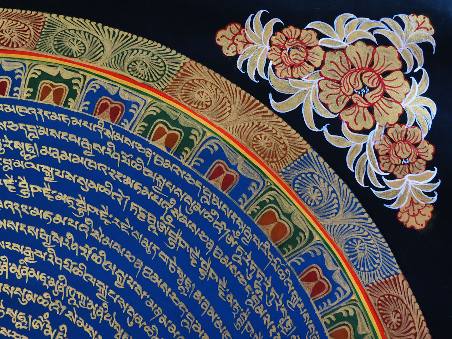 Tibetan Double Dorje Thangka Painting: Om Mani Padme Hum Mantra Mandala Art Nepal free