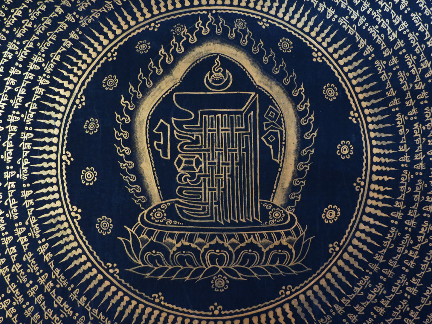 Ritual Kalachakra Tibetan Thangka Painting: Om Mani Padme Hum Mantra Mandala Art Nepal free