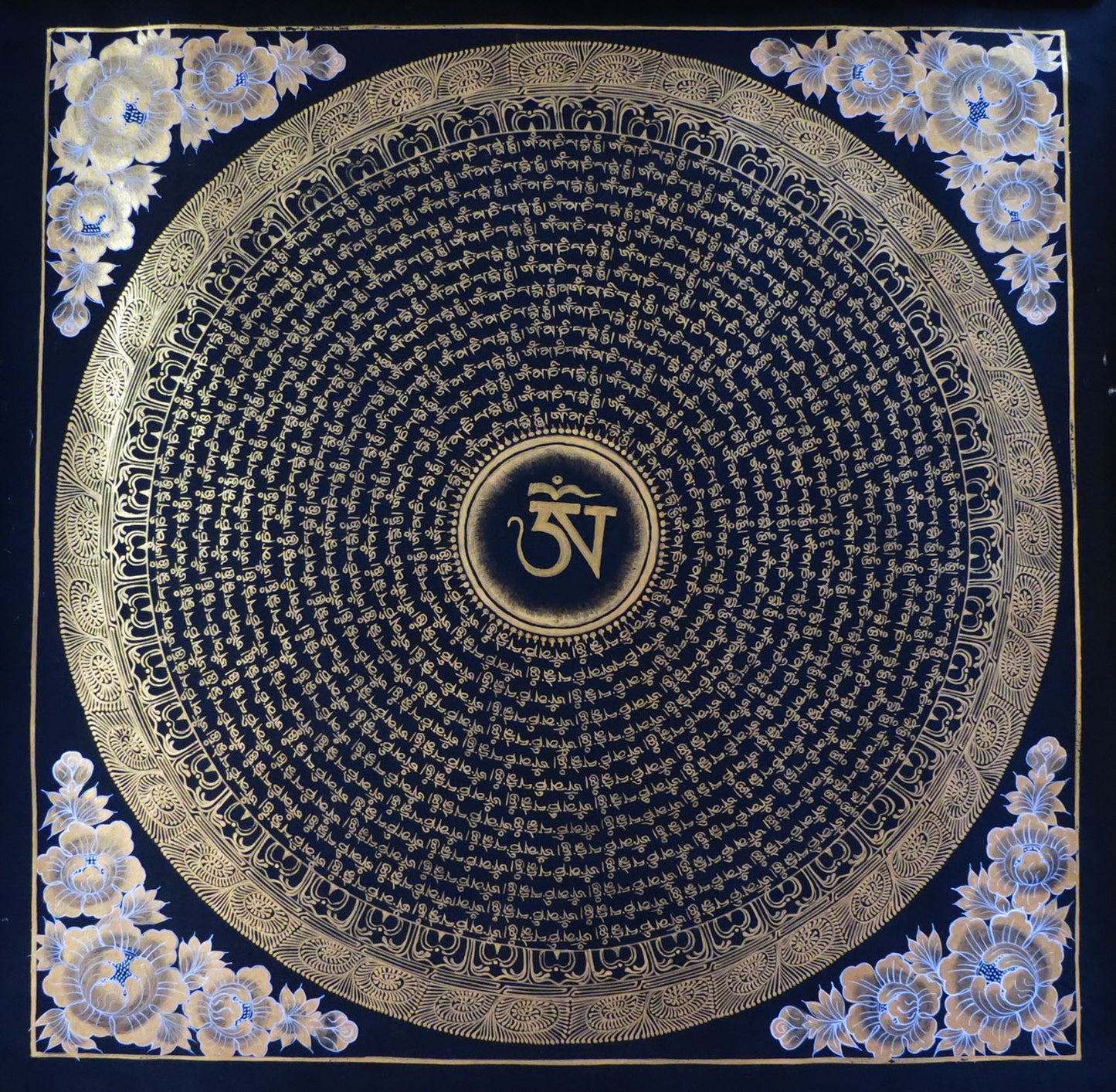 Tibetan Buddhism Thangka Painting: Om Mani Padme Hum Mantra Mandala Art Nepal free