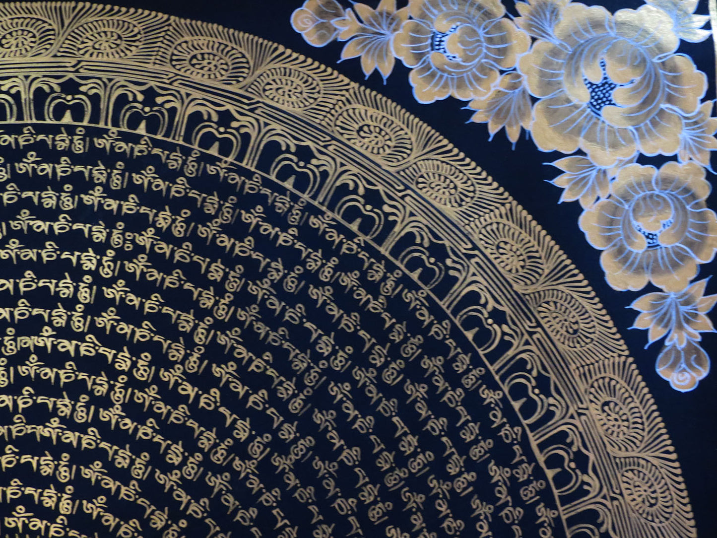 Tibetan Buddhism Thangka Painting: Om Mani Padme Hum Mantra Mandala Art Nepal free