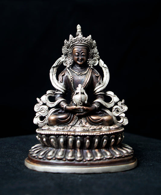 Tibetan Buddhism Lord Aparmita Amitayus Silver Oxide Copper Statue Sculpture Figure Nepal free