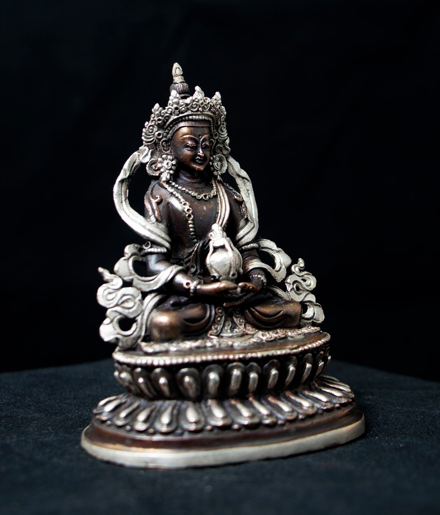 Tibetan Buddhism Lord Aparmita Amitayus Silver Oxide Copper Statue Sculpture Figure Nepal free