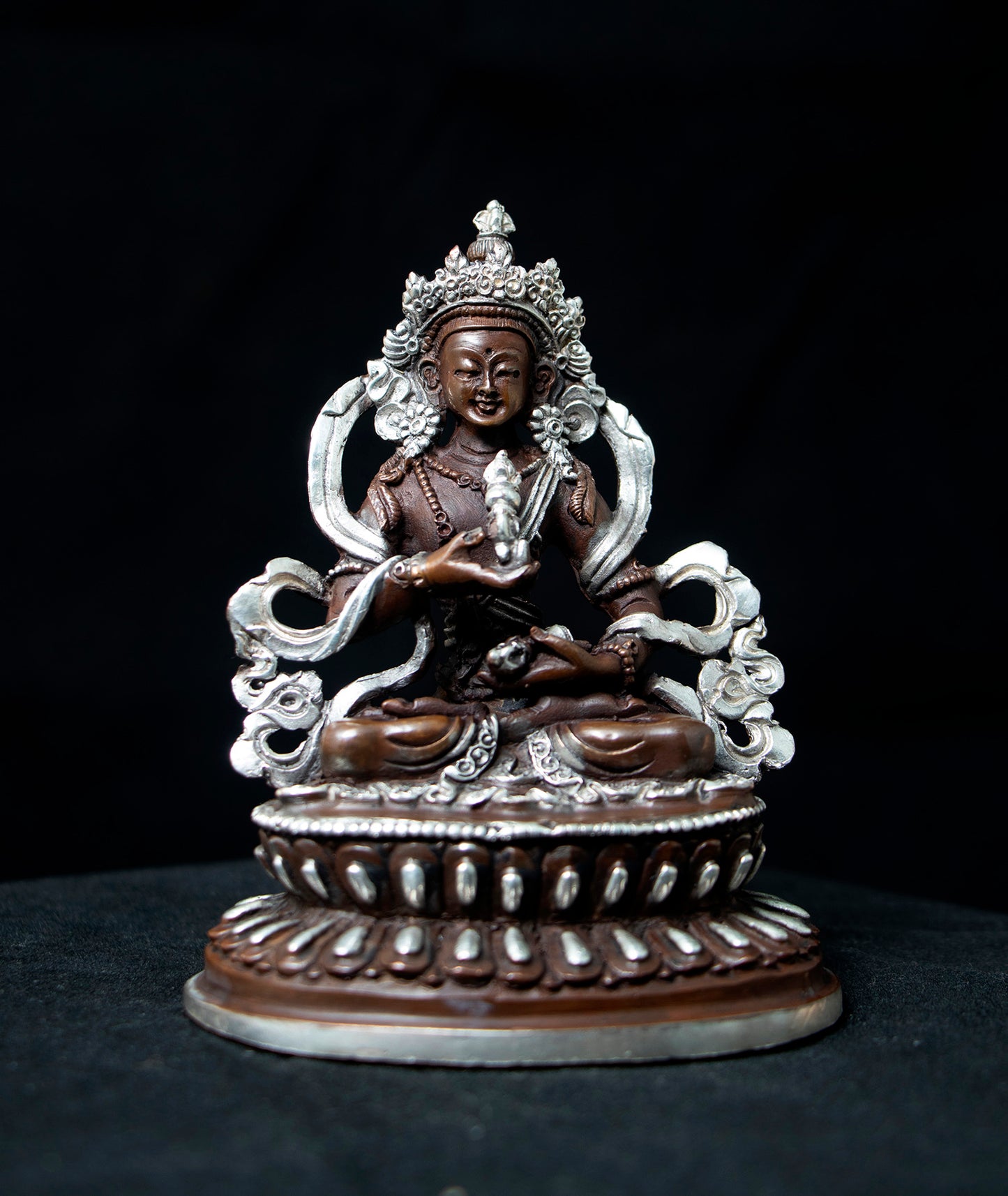 Tibetan Buddhism Lord Vajra Sattva Silver Oxide Copper Statue Sculpture Figure Nepal free