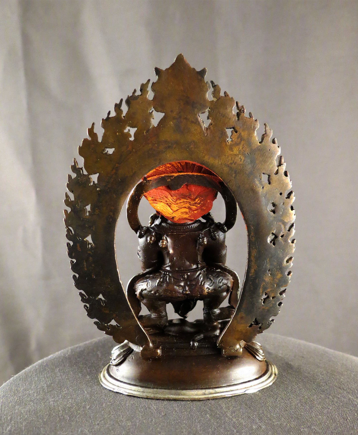 Black Mahakala Statue: Tibetan Buddhist Wrathful Deity, Gold Face Paint Silver Oxide Copper Sculpture Figure free