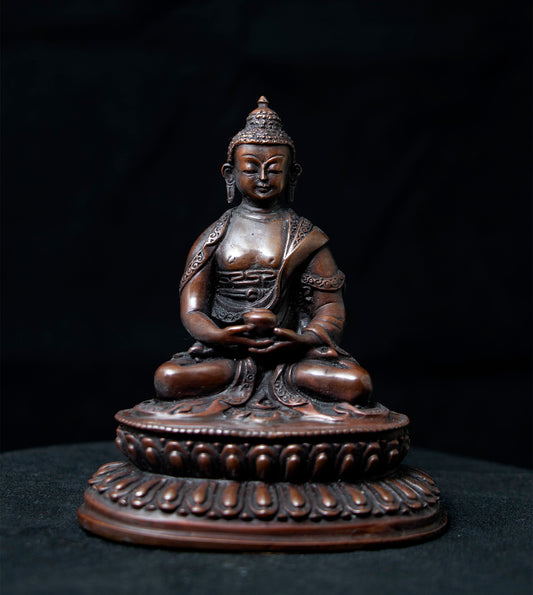 Tibetan Buddhism Lord Amitabha Buddha Oxide Copper Statue Sculpture Figure Nepal free