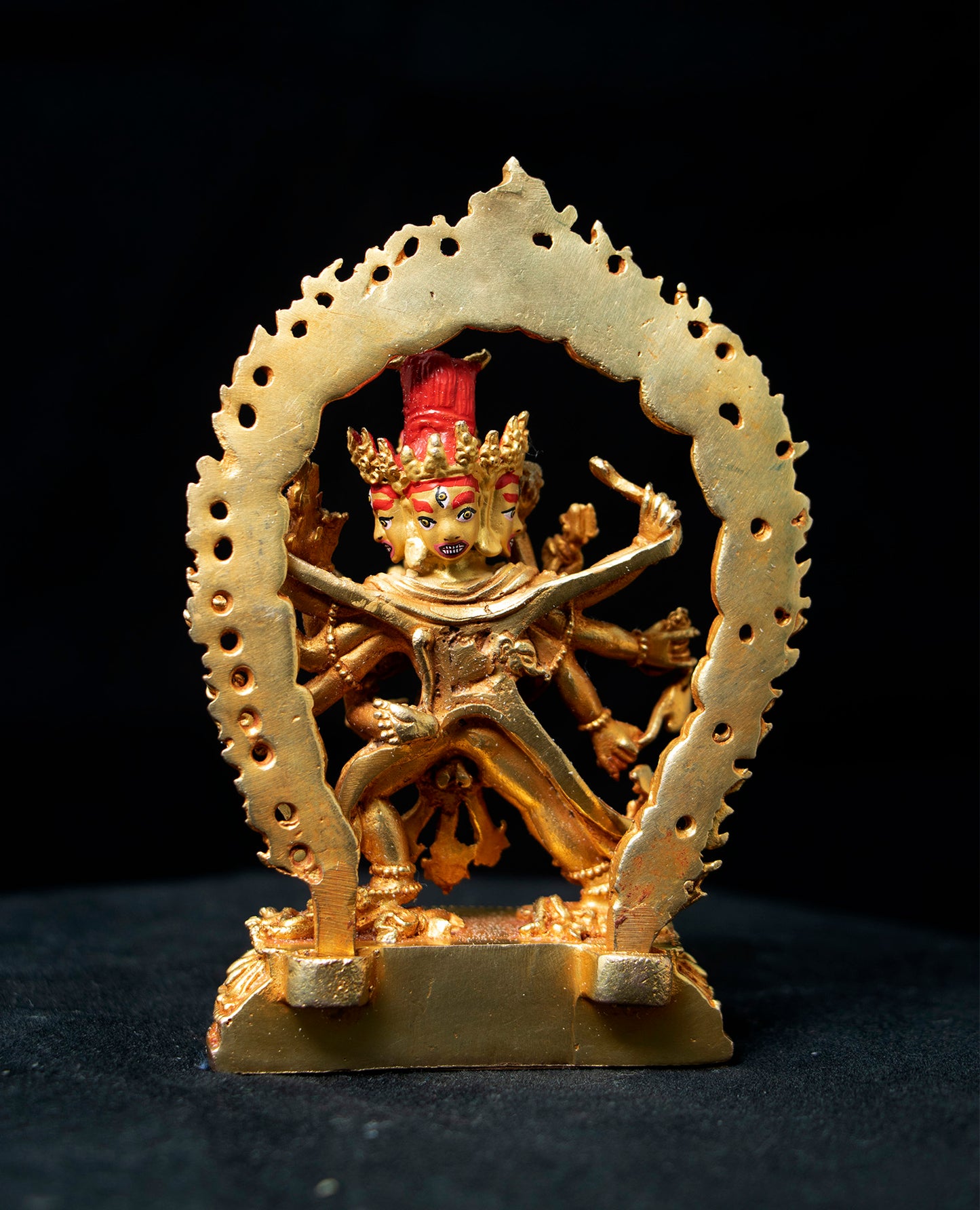 Tibetan Buddhism Gold Face Lord Cakrasamvara with Consort Gold Plated Copper Statue Sculpture Nepal free