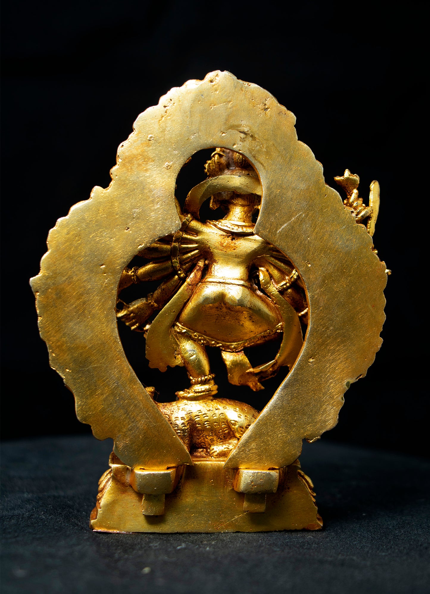 12 Hands Dancing Lord Ganesha Ganesh Copper Gold Plated Statue Sculpture Figure Nepal free