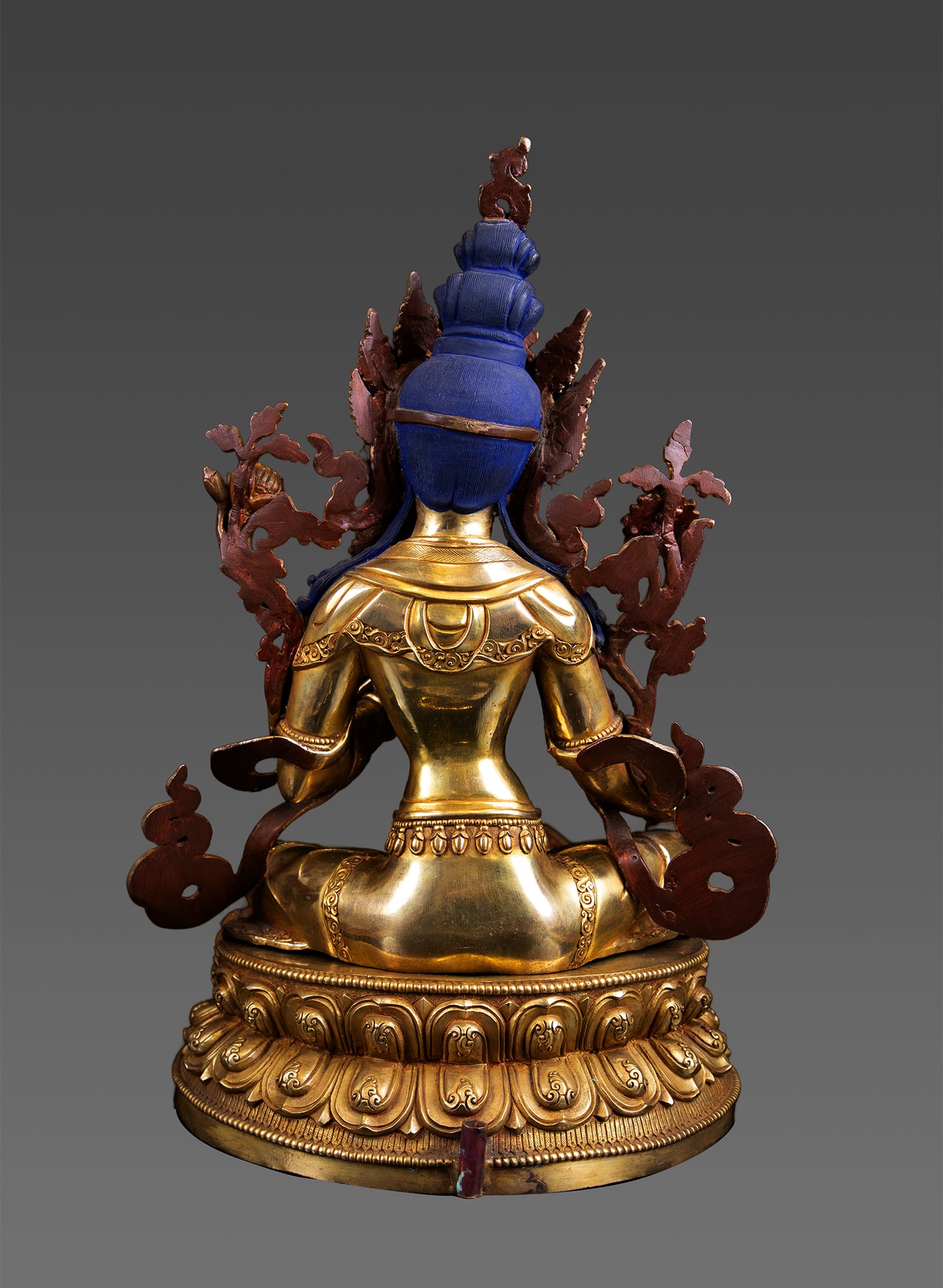 Buddhism Tibetan Goddess Green Tara Rupa 24K Gold Plated Copper Statue Sculpture Nepal free