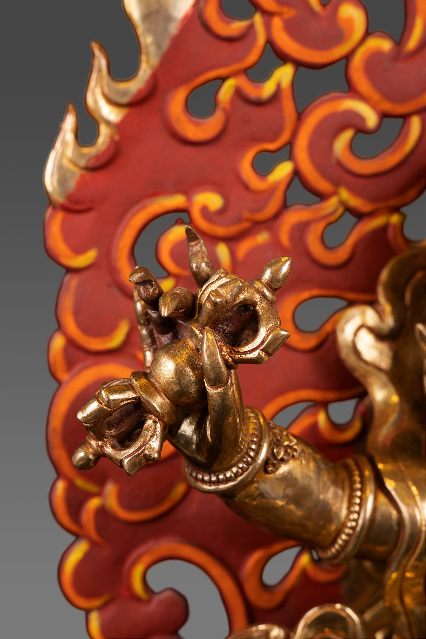 Tibetan Buddhism Protector 24K Gold Face Lord Vajra Pani Pure Copper Statue Sculpture Nepal free 13