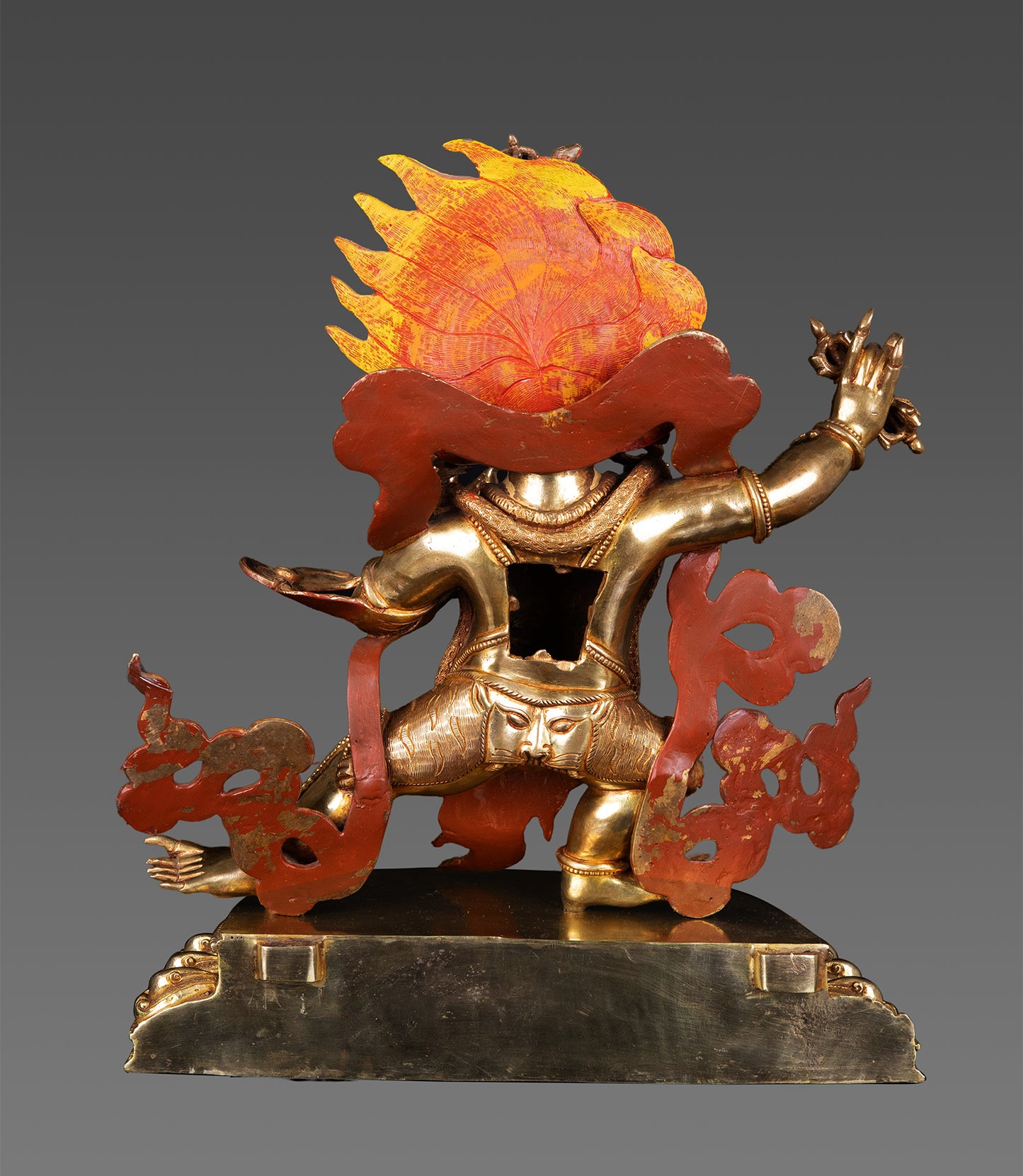 Tibetan Buddhism Protector 24K Gold Face Lord Vajra Pani Pure Copper Statue Sculpture Nepal free 13