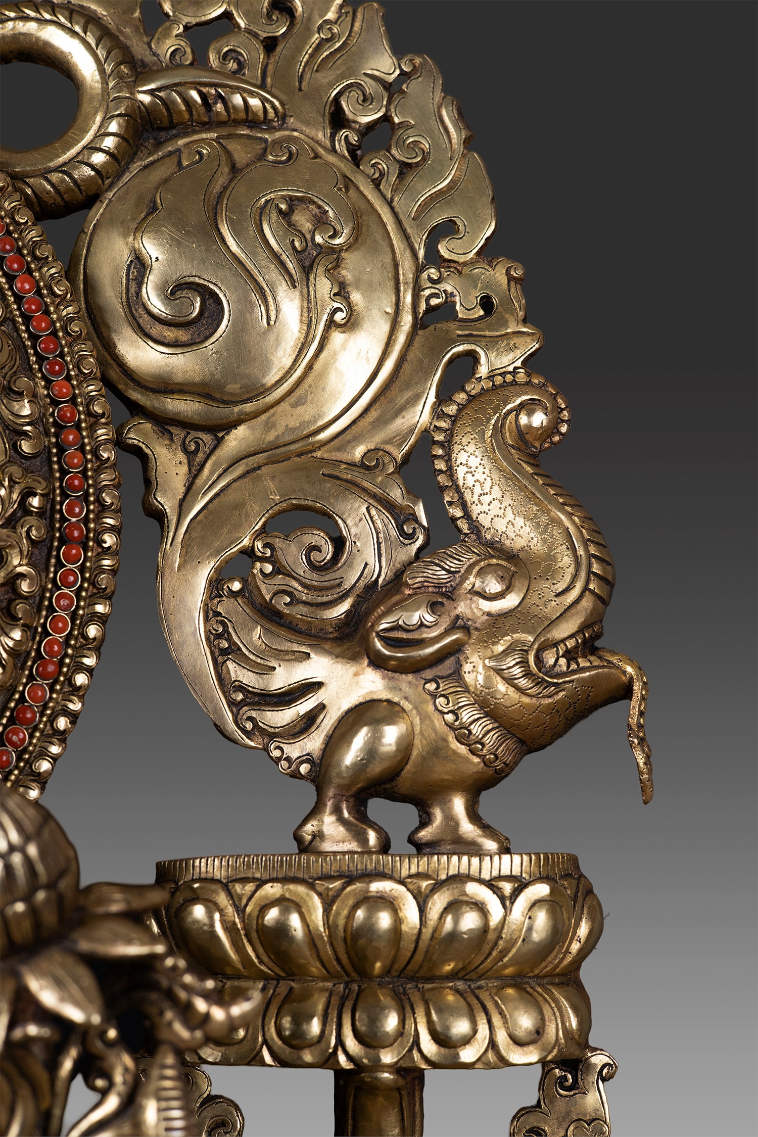 24K Gold Tibetan Buddhism Goddess Green Tara Rupa with Frame  - Detailed Crafting Zoomed Frame - 1500 × 2250 -Shop Online at Best Price