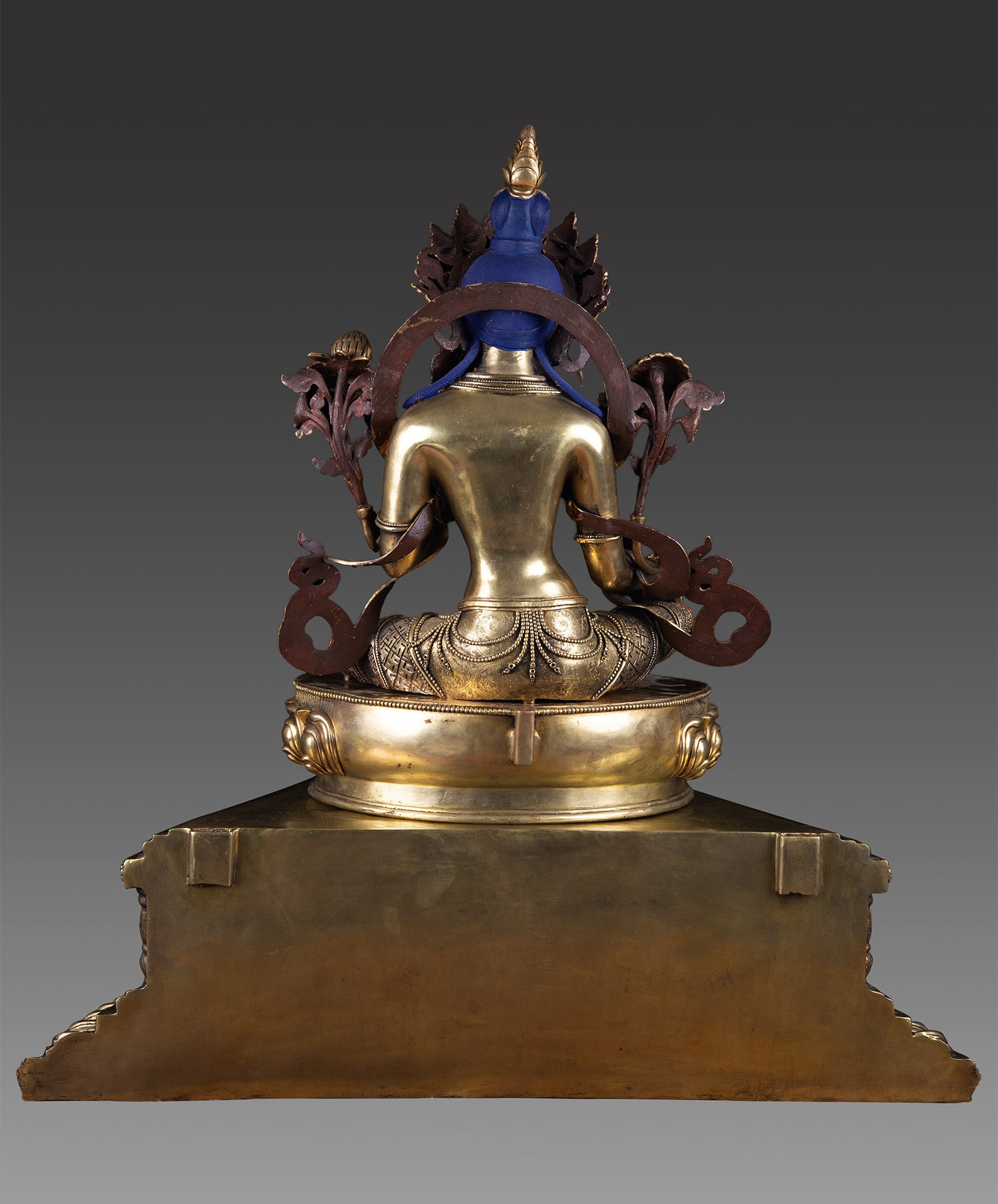 24K Gold Tibetan Buddhism Goddess Green Tara Rupa with Frame  - Back View - 1500 × 1809 -Shop Online at Best Price
