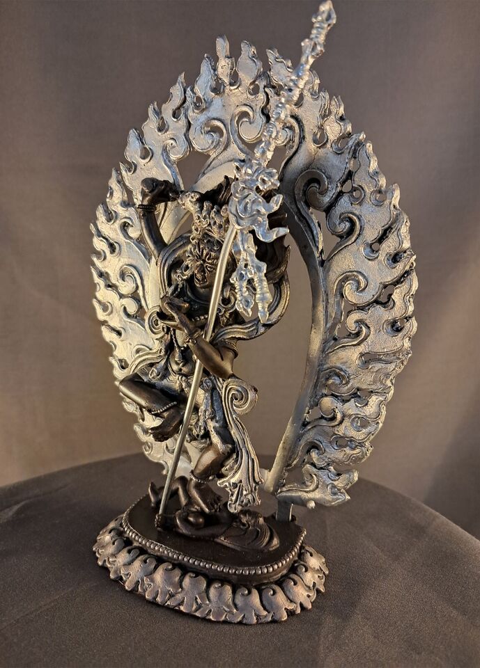 Buddhism Vajra Varahi Dakini Jogini Silver Oxide Fine 6.2" Copper Statue Figure Nepal