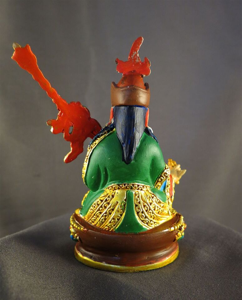 Tibetan Guru Rinpoche (Padmasambhava) 3.2" Hand Paint Pure Copper Statue Figure Nepal free