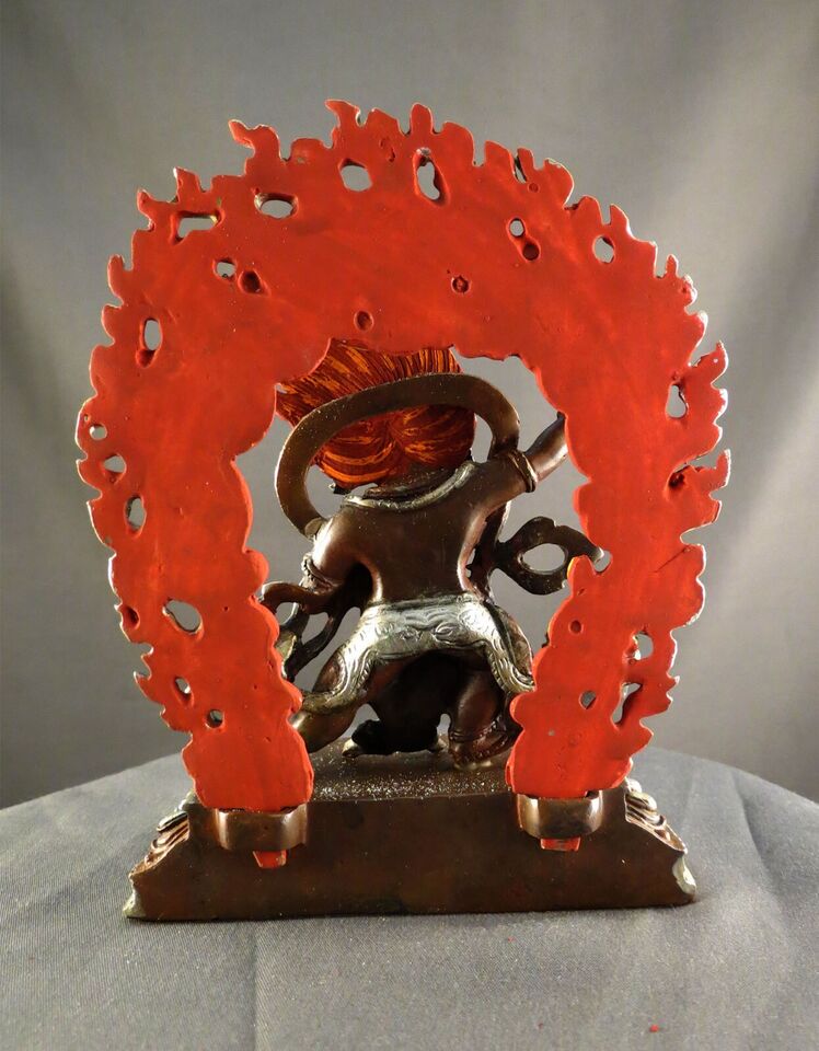 Tibetan Buddhism Protector Lord Vajrapani Chana Dorji Copper Silver Oxide Figure Statue Sculpture Nepal