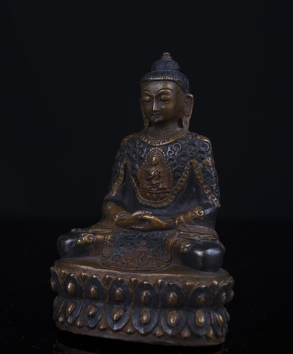 Antique looks Tibetan Buddhism Lord Amitabha Buddha Copper Oxide Statue Sculpture Figure Nepal free