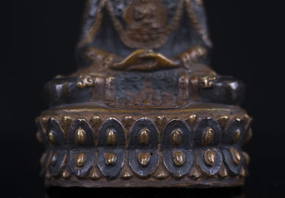 Antique looks Tibetan Buddhism Lord Amitabha Buddha Copper Oxide Statue Sculpture Figure Nepal free