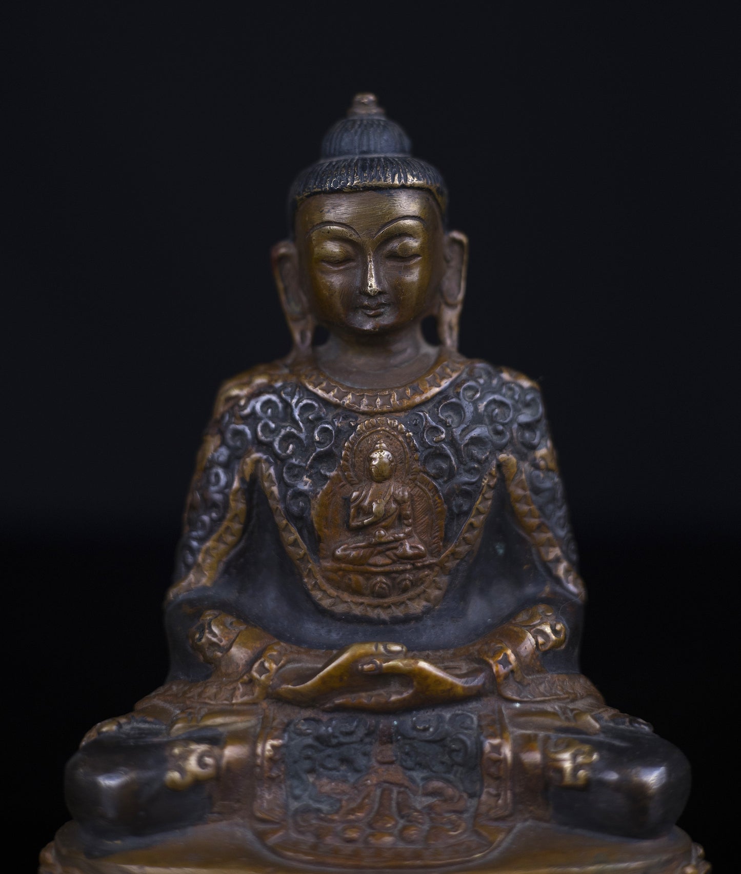Antique looks Tibetan Buddhism Lord Amitabha Buddha Copper Oxide Statue Sculpture Figure Nepal free