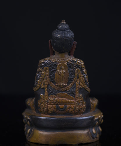 Antique looks Tibetan Buddhism Lord Amitabha Buddha Copper Oxide Statue Sculpture Figure Nepal free