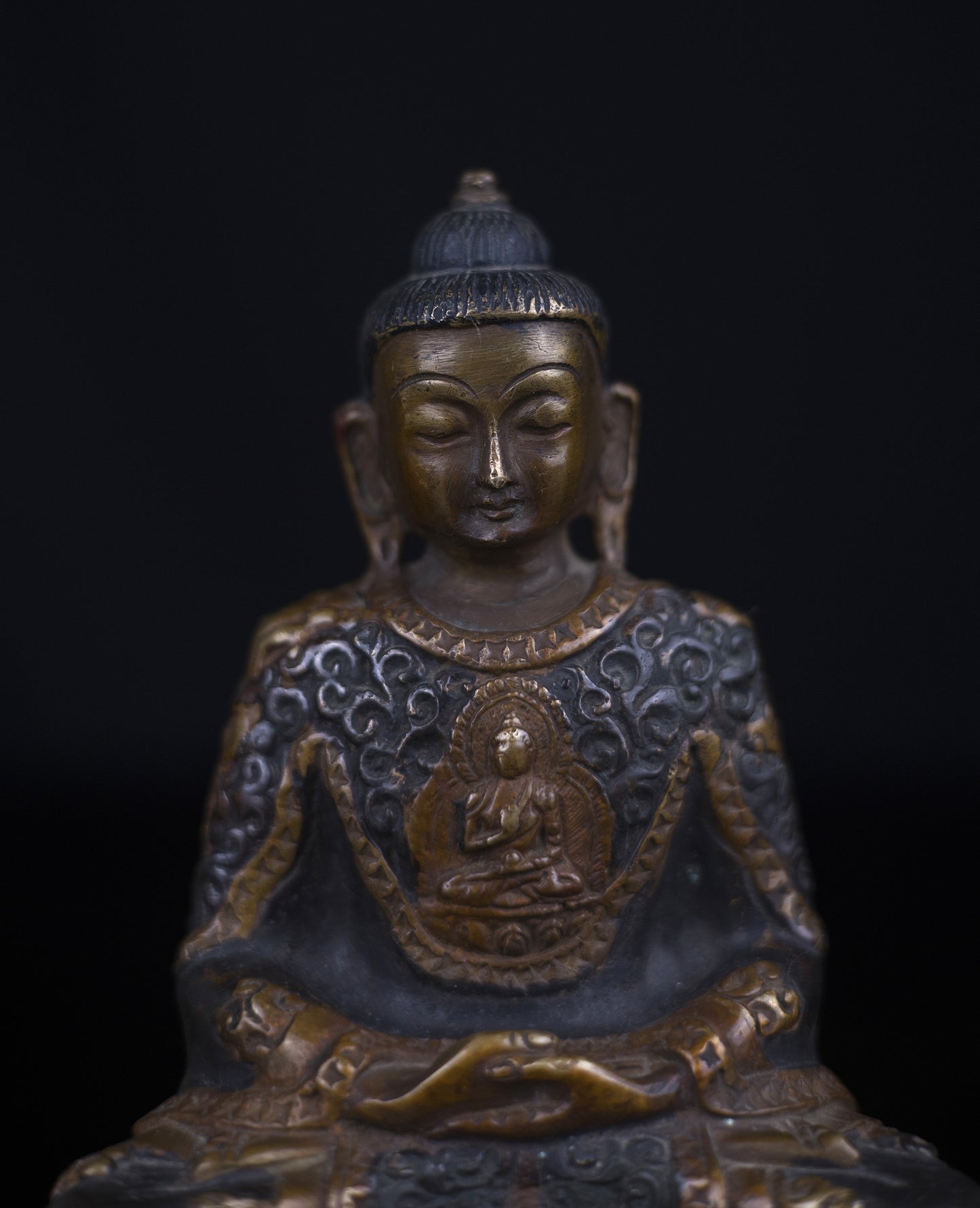 Antique looks Tibetan Buddhism Lord Amitabha Buddha Copper Oxide Statue Sculpture Figure Nepal free