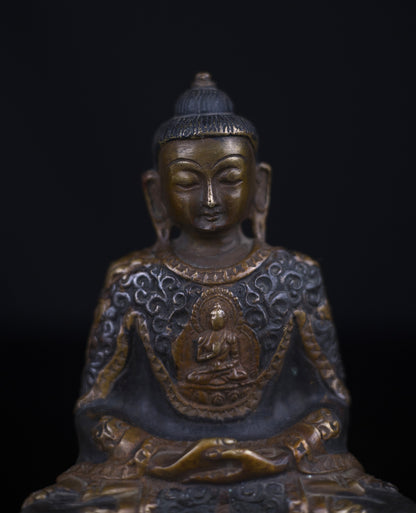 Antique looks Tibetan Buddhism Lord Amitabha Buddha Copper Oxide Statue Sculpture Figure Nepal free
