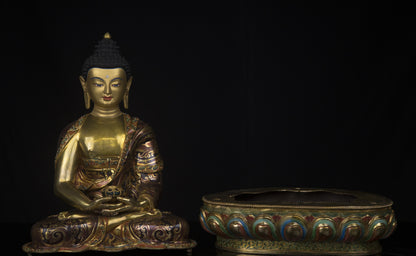 Tibetan Buddhism Lord Amitabha Buddha Oxide Copper Statue Sculpture Figure Nepal free