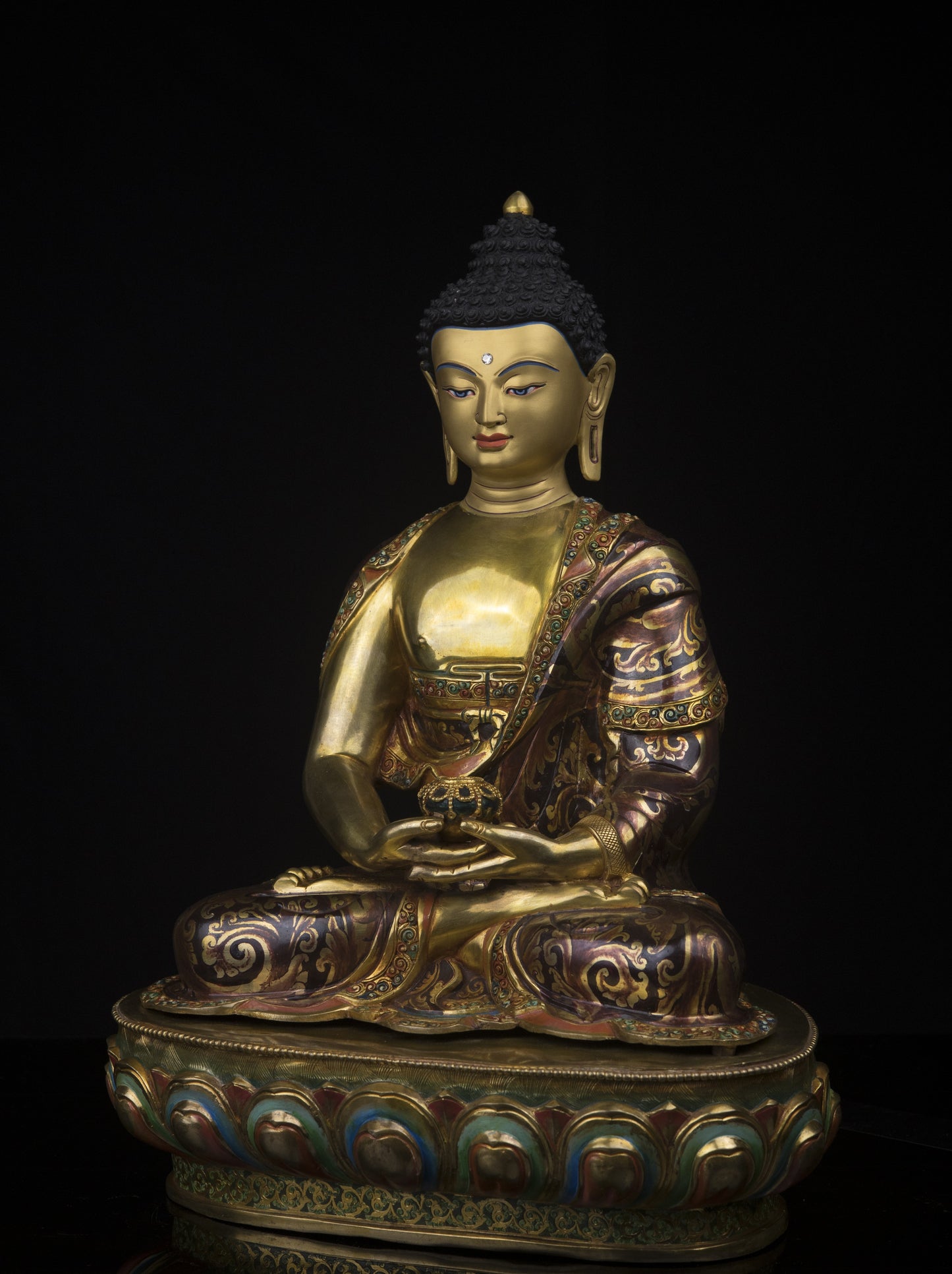 Tibetan Buddhism Lord Amitabha Buddha Oxide Copper Statue Sculpture Figure Nepal free