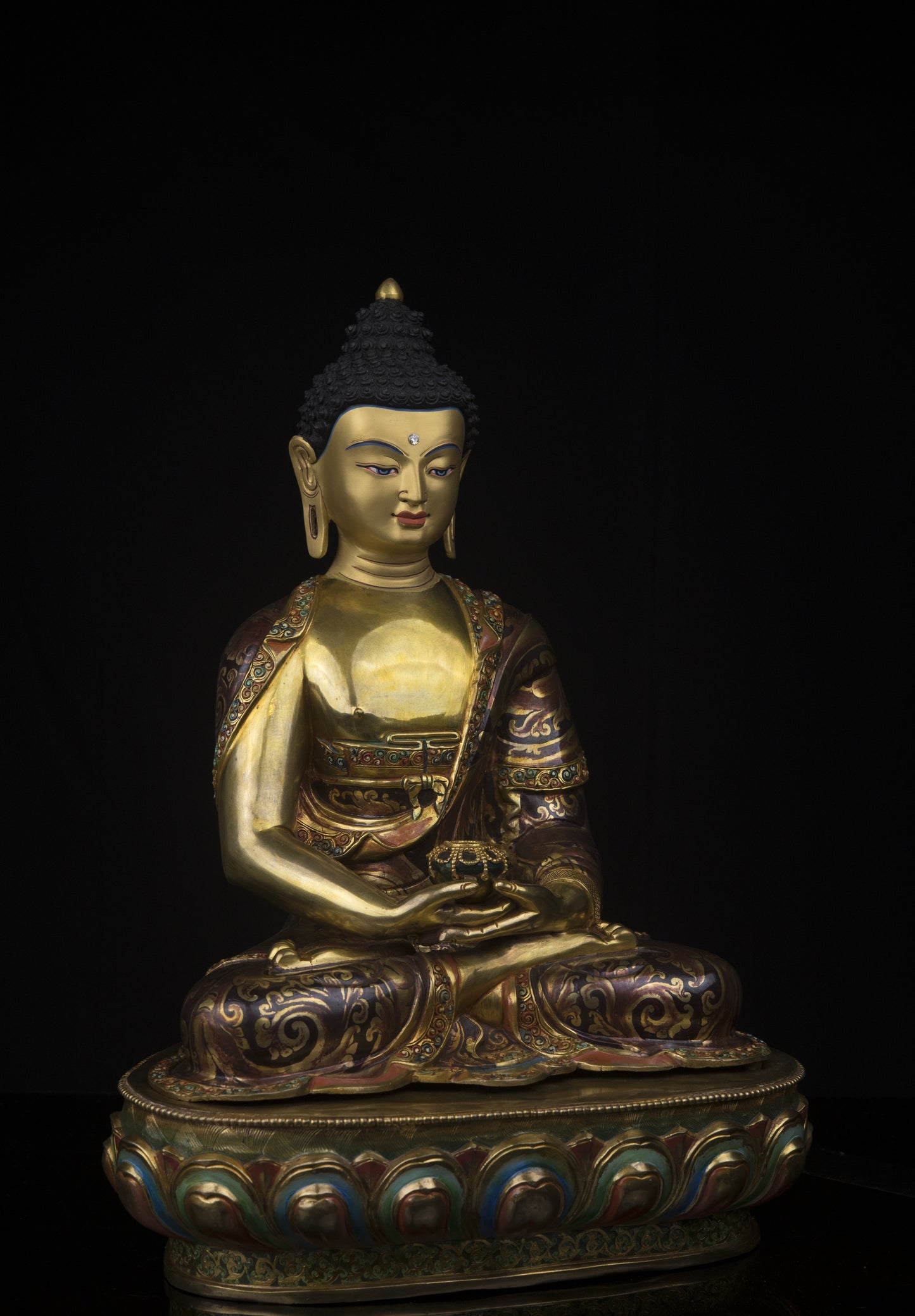 Tibetan Buddhism Lord Amitabha Buddha Oxide Copper Statue Sculpture Figure Nepal free