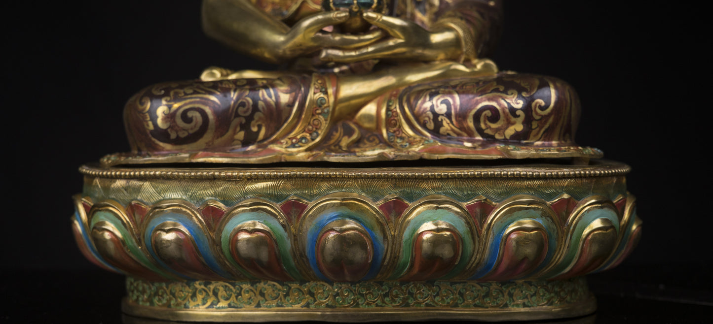 Tibetan Buddhism Lord Amitabha Buddha Oxide Copper Statue Sculpture Figure Nepal free