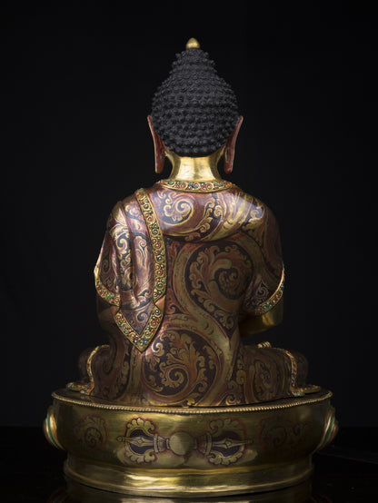 Tibetan Buddhism Lord Amitabha Buddha Oxide Copper Statue Sculpture Figure Nepal free