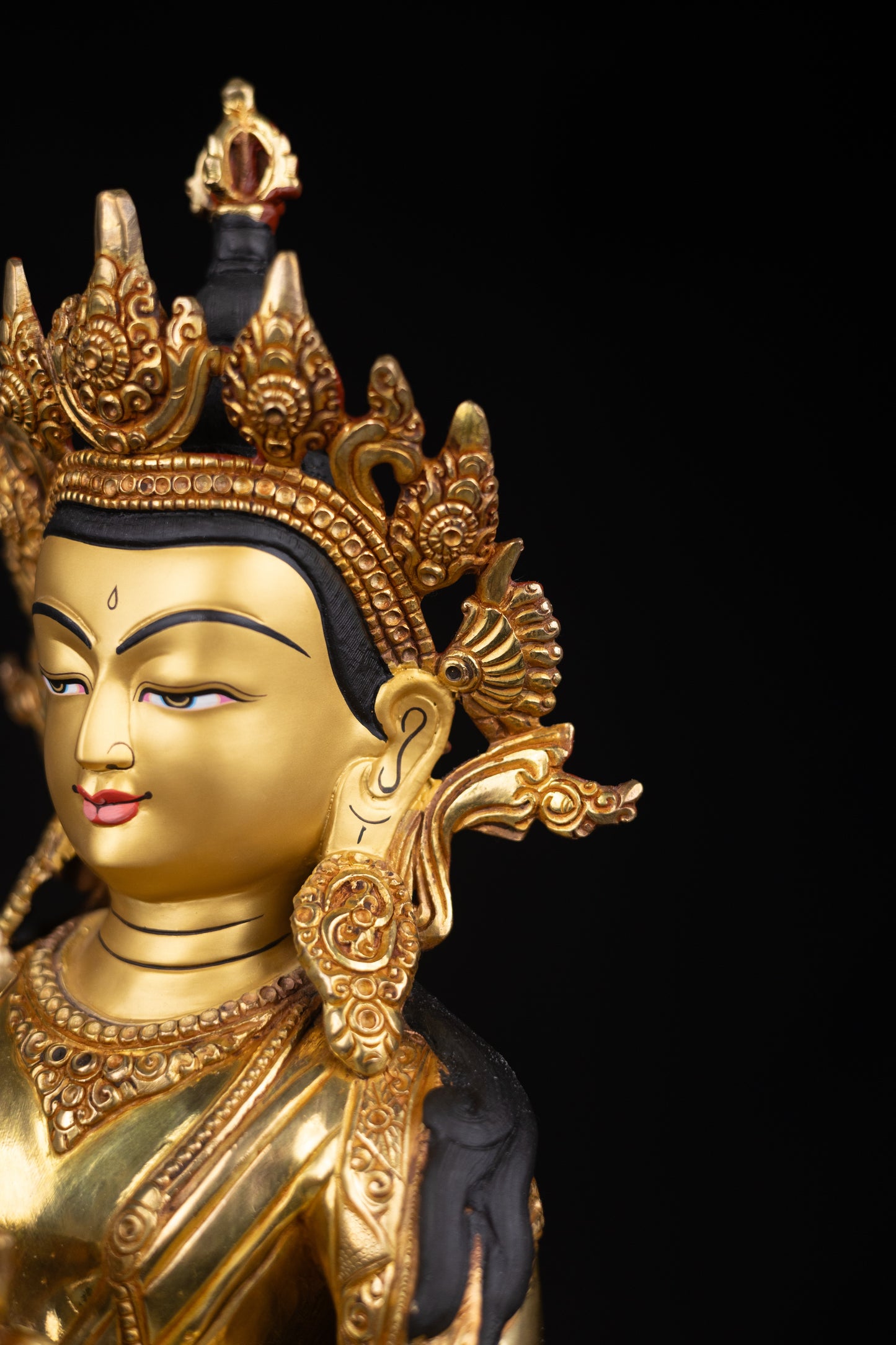 Tibetan Buddhism Gold Face Lord Vajra Sattva Boddhisattva Dorje Sempa Gold Plated Copper Statue Sculpture Figure Nepal free