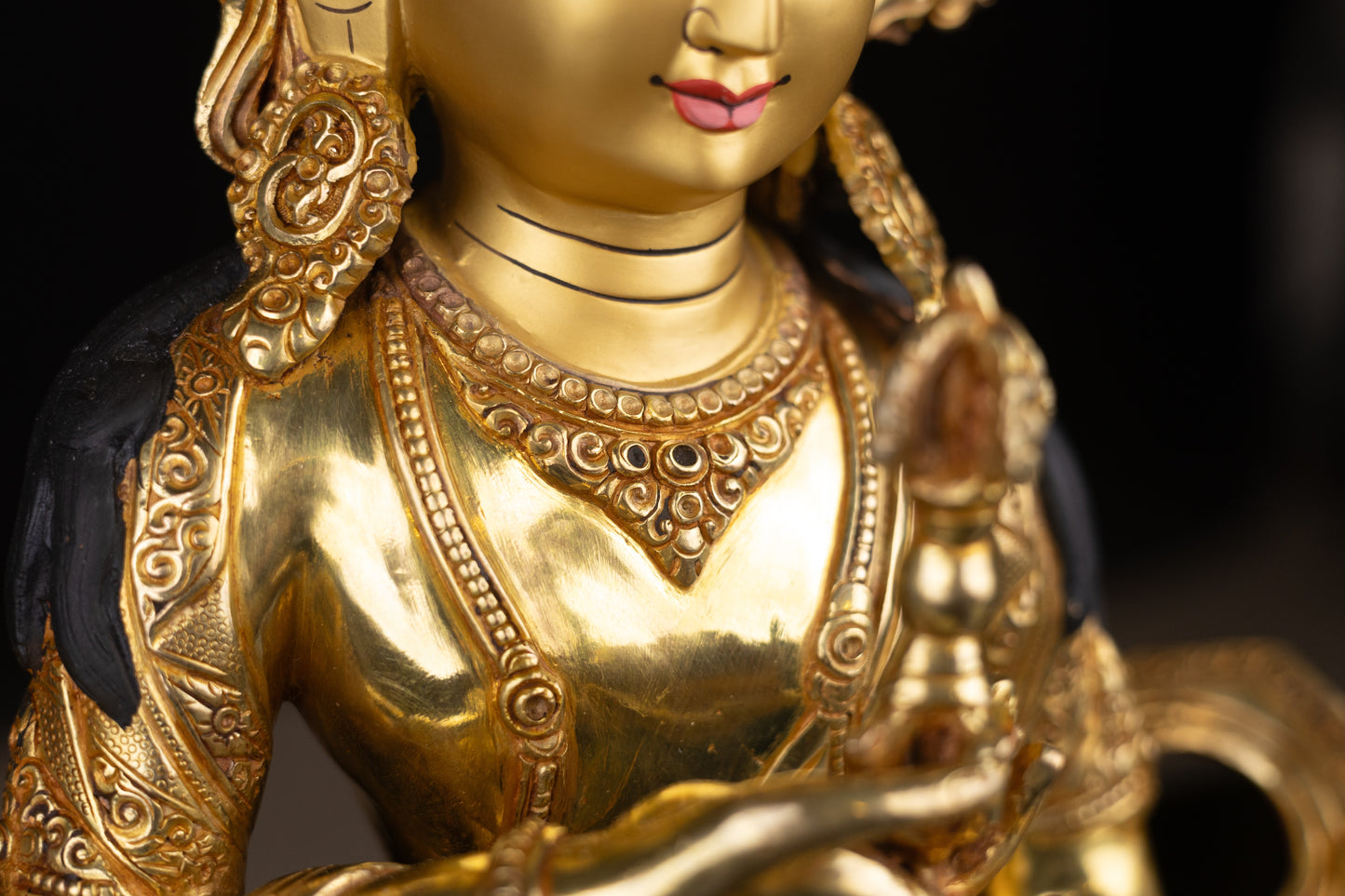 Tibetan Buddhism Gold Face Lord Vajra Sattva Boddhisattva Dorje Sempa Gold Plated Copper Statue Sculpture Figure Nepal free